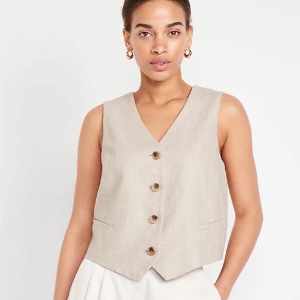 Old Navy Linen Vest XS